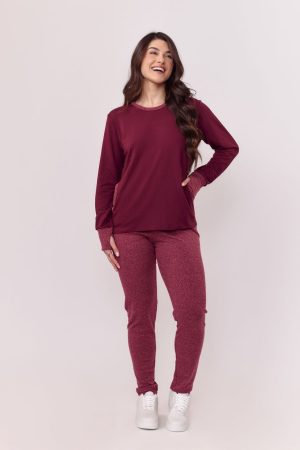 PJ-5973-PIJAMA LAÇO MOLECOTON AD-vinho