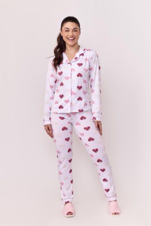 Pj-5895-PIJAMA AMERICANO SUEDY FASHION AD-coração rosa