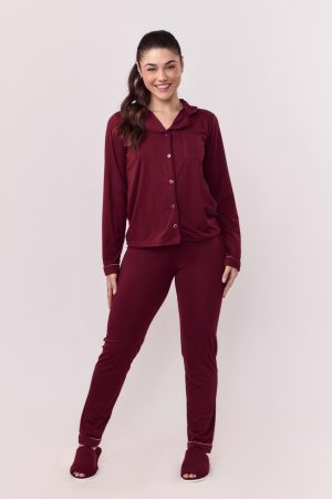 Pj-5929-PIJAMA MASC. AMERICANO SUEDY LISO AD-bordo