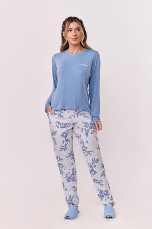 Pj-5942-PIJAMA BOLSO VISCO SERENITY AD-azul