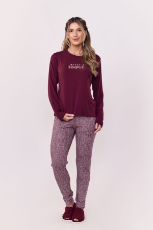 Pj-5944-PIJAMA LEGGING VISCO STYLE AD-vinho
