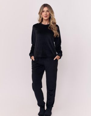 Pj-5970-PIJAMA FLANEL CANELADO CONFORT AD-preto