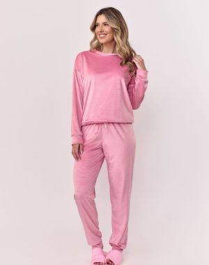 Pj-5971-PIJAMA VELVET AD-rosa